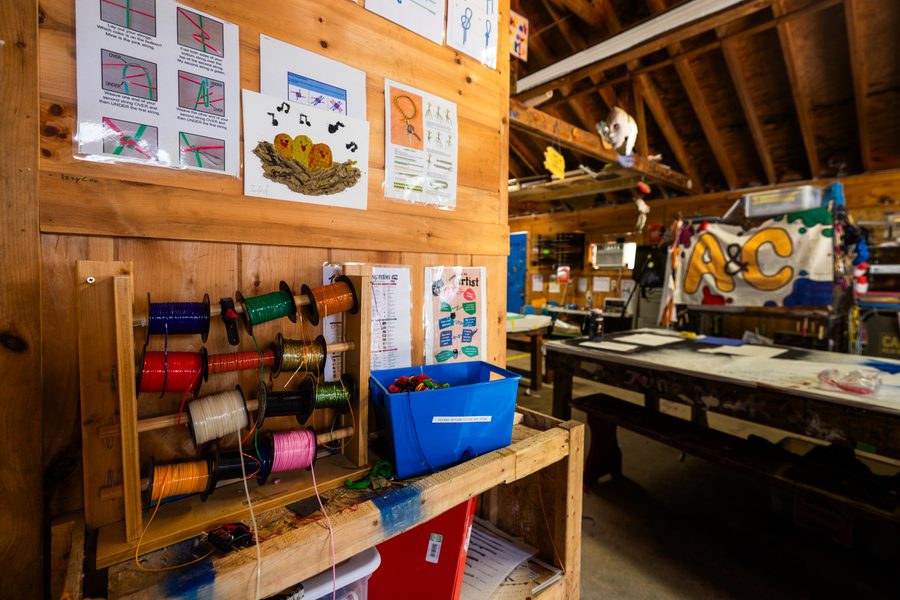 The arts and crafts room at Camp Kingswood, empty and ready