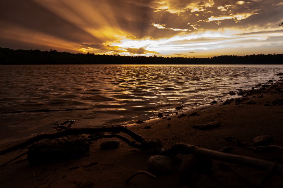 Sunset over the lake